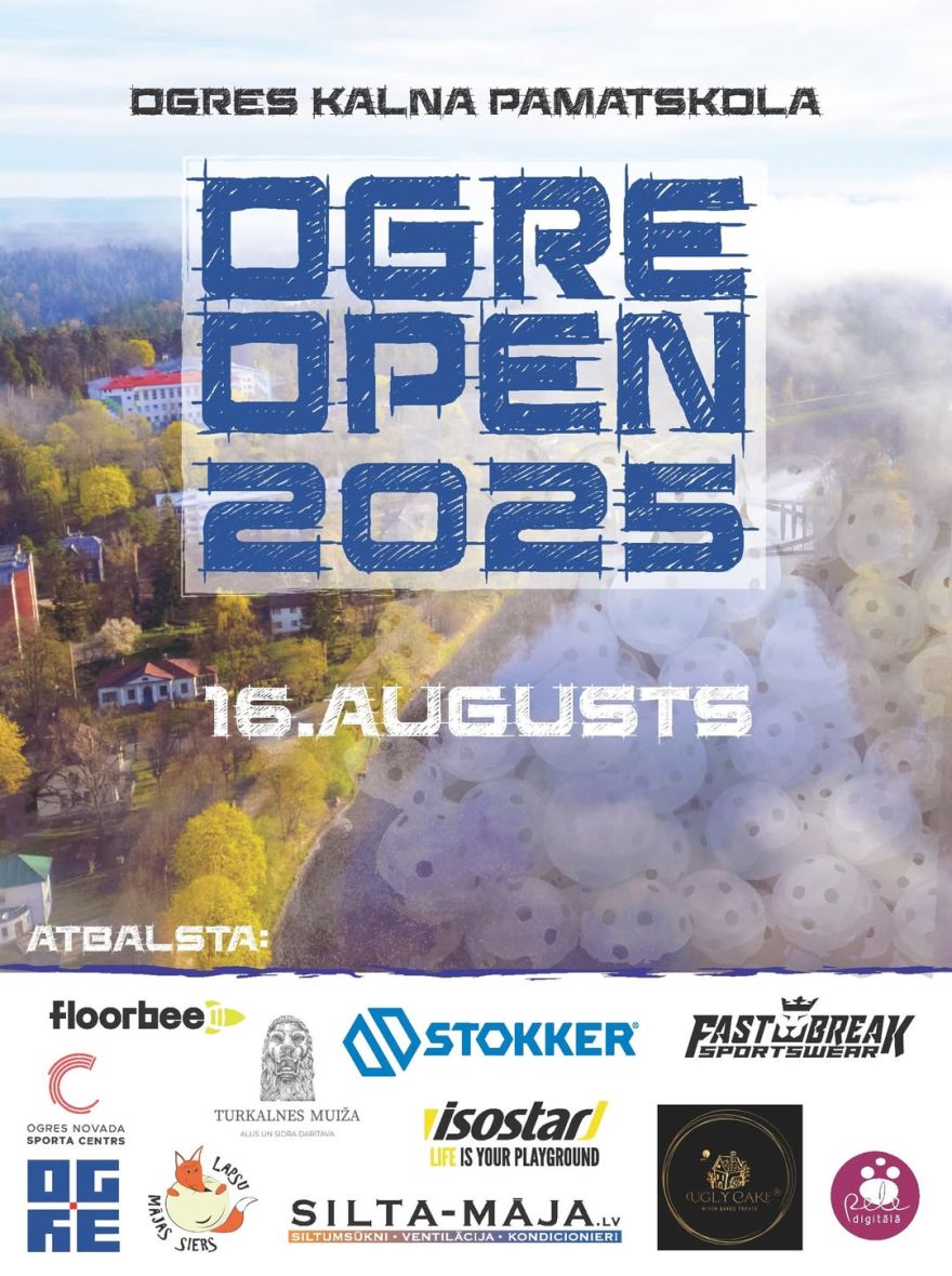 16. augustā notiks ikgadējais OGRE OPEN 2025 floorball cup turnīrs