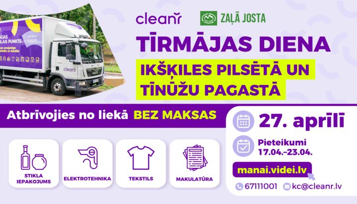 27. aprīlī Ikšķilē un Tīnūžos notiks akcija Tīrmāja