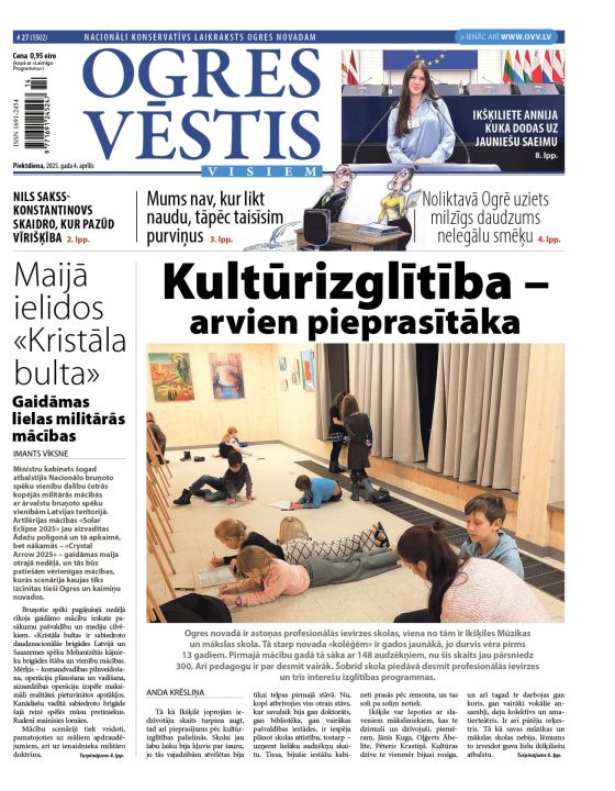 Laikraksta «Ogres Vēstis Visiem» 4. aprīļa numurā