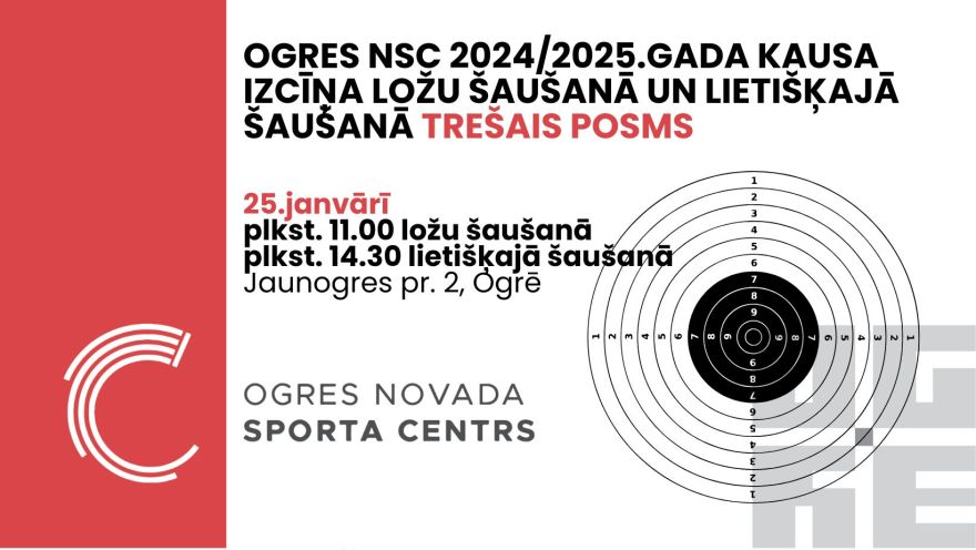 Ogres novada sporta centra kausa izcīņa lietišķajā šaušanā un ložu šaušanā
