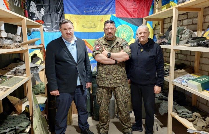 Ogrē viesojas Zemessardzes štāba virsnieks Jānis Slaidiņš un NBS rezerves virsnieks Gunārs Rusiņš